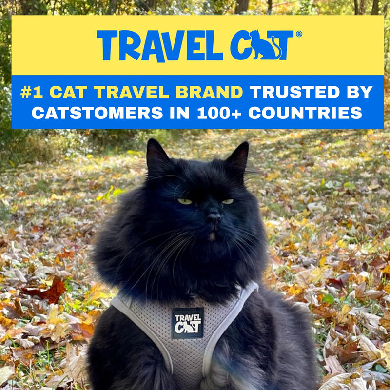 Travel Cat Harness and Leash Set - Adjustable Fit Mesh Cat Harness and Reflective Strap - Comfort Walking Vest for Kitten for Outdoor Walking, Hiking (Small, Grey) Small - PawsPlanet Australia