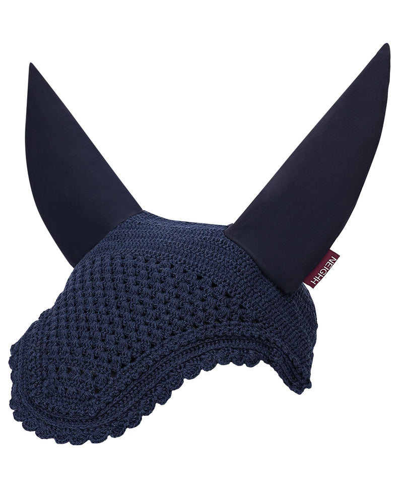 Prominent Ear Bonnet with Sound Resistant and Soft Stretchable Lycra Ears (Large: (Horizontal) A: 34cm, (Vertical) B: 42cm, Navy) Large: (x-axis) A: 34cm, (y-axis) B: 42cm