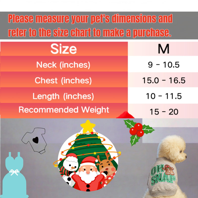 Christmas Pet Sweatshirt Coat with Gingerbread Design - Perfect Pet Christmas Outfit for Dogs and Cats (Medium, Gingerbread Coat) Medium - PawsPlanet Australia