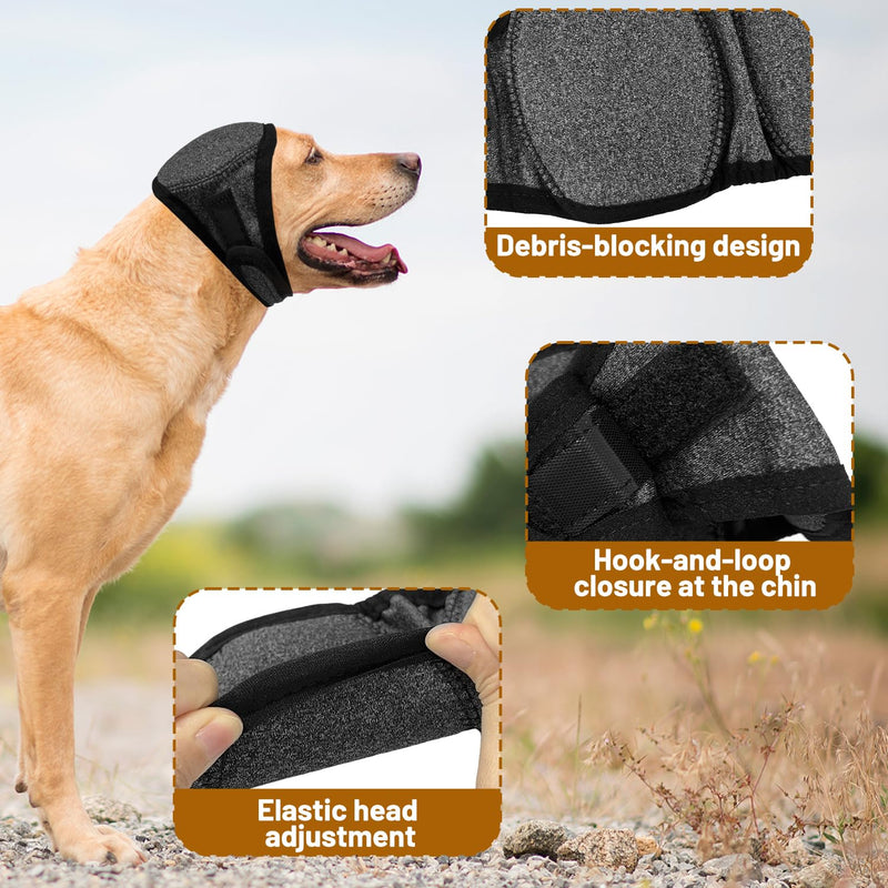 Dog Ear Protectors Waterproof Noise Reduction, Adjustable Pet Ear Covers for Grooming, Bathing, Thunder, Fireworks, Swimming(Gray, S) style 3
