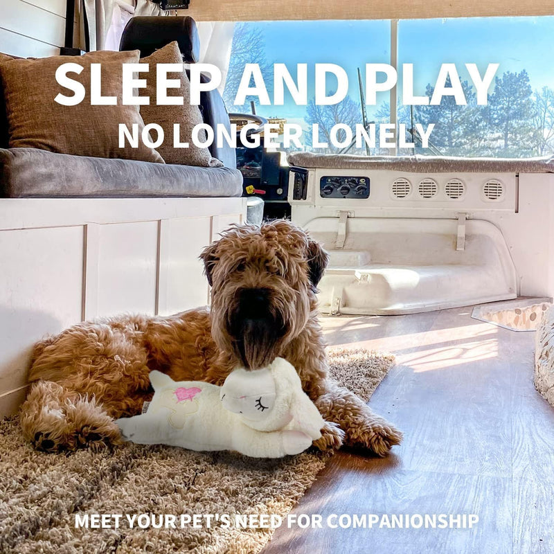 ALL FOR PAWS Heartbeat Dog Toy for Puppy - Dog Anxiety Relief & Behavioral Training | Puppy Heartbeat Stuffed Animal Plush Toy | Perfect for Dog Sleep Aid Beige Sheep - PawsPlanet Australia