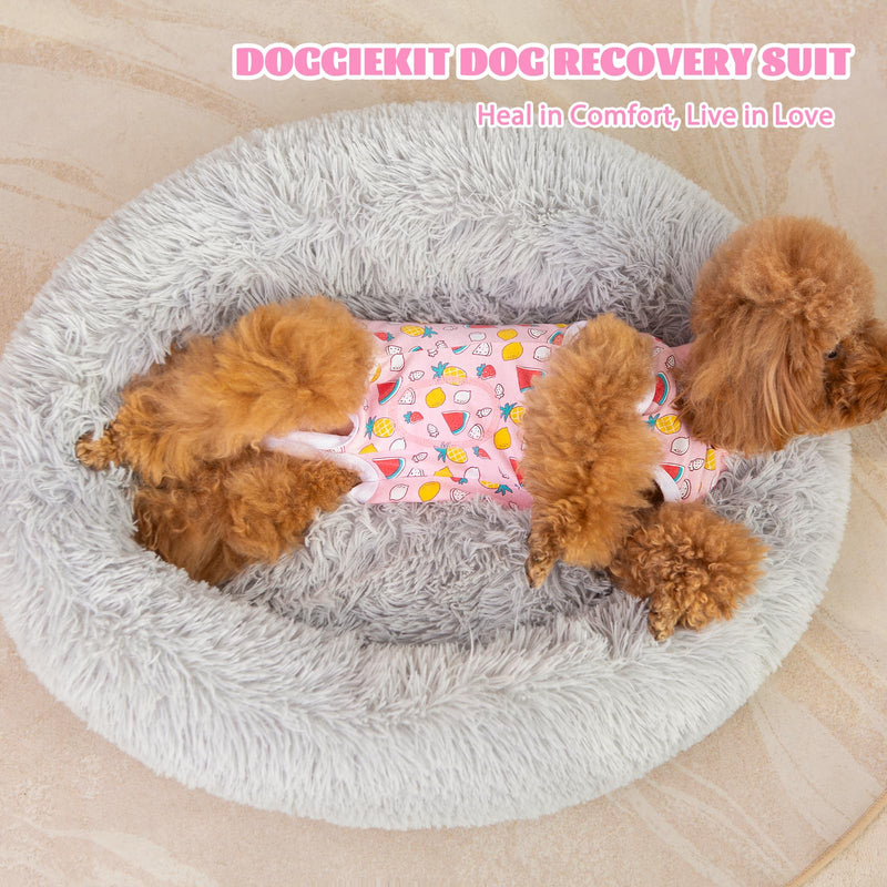 Dog Surgery Recovery Suit, Puppy Surgical Onesie for Female Spay Male Neuter, Soft Anti-Licking Bodysuit Pajamas Shirt After Surgery, E-Collar & Cone Alternatives for Small Medium Dogs Cats Watermelon S