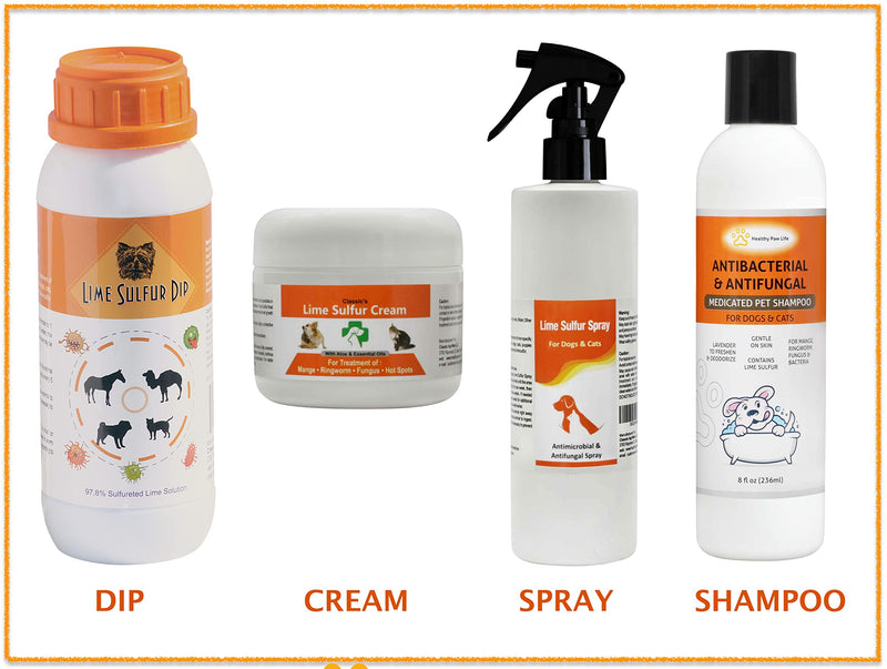 Classic's Lime Sulfur Spray Pet Care for Dry and Itchy Skin - Spotcare and Safe Solution for Dog, Cat, Puppy, Kitten, Horse (8 oz) - PawsPlanet Australia