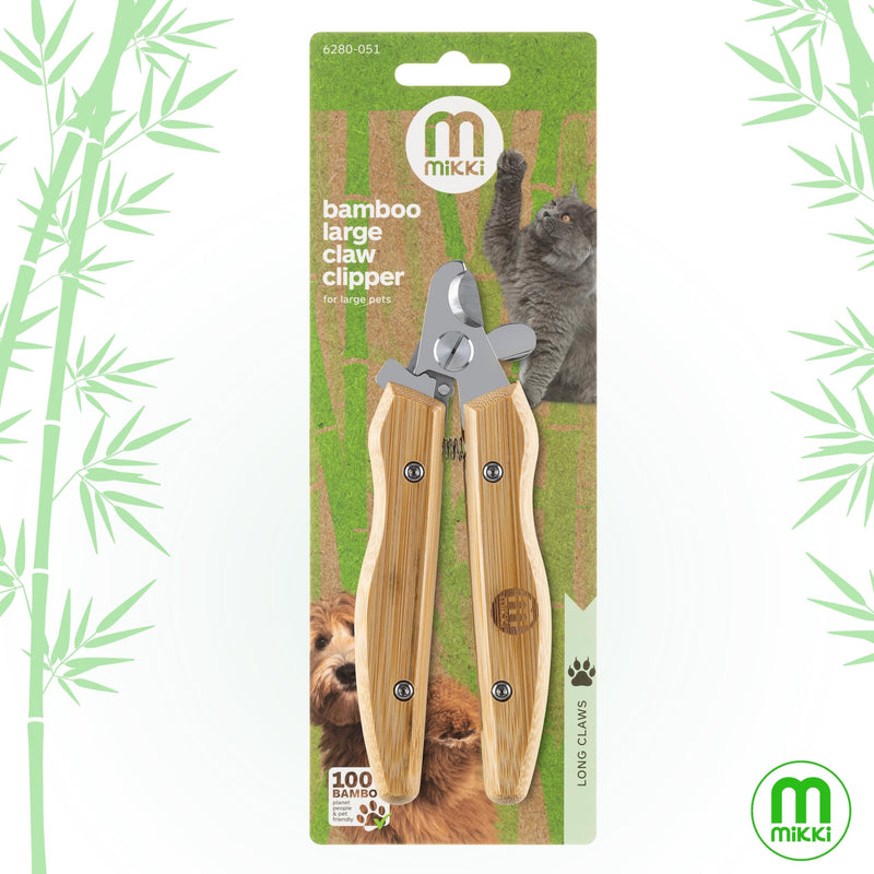 Mikki Bamboo Claw Clipper For Dogs & Cats, With Safety Stop to Reduce Risk of Over Clipping, Micro-serrated Blades for a Clean Cut, Blade Lock for Safe Storage, Suitable for All Pets, Large - PawsPlanet Australia