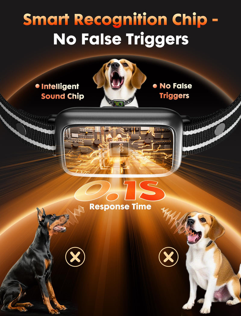 Dog Bark Collar, Smart Bark Collar for Small Dogs 5-15lbs Medium Large Dogs, Effective AI Barking Collar with Adjustable Beep Vibration Modes & 7 Sensitivity, Automatic Anti Barking Device for Dog - PawsPlanet Australia