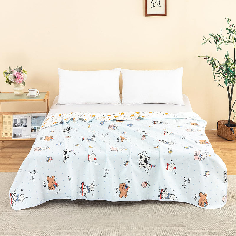 WenBags Waterproof Dog Bed Cover 60 * 80 Inches Throw Size,Pet Hair Resistant Reversible Couch Cover Mattress Protector,Leakproof Bed Liner/Sheet/Blanket for Adults Elderly Pets,Cute Dogs 60*80 Cute Dogs - PawsPlanet Australia