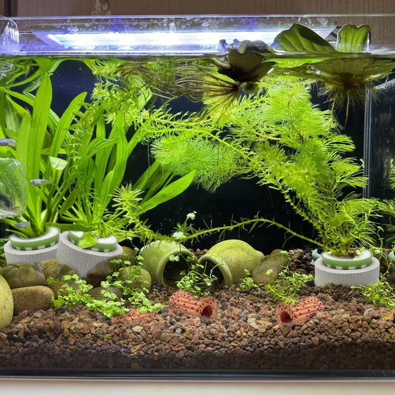 Rainmae 16 Pack New Upgrade Aquarium Plant Weights, Aquatic Water Plant Fixed Rings, Water Plants Cultivation Fixed Ring Plant Pot, Landscape Ceramic Pottery Gravity Ring for Fish Tank Accessories - PawsPlanet Australia