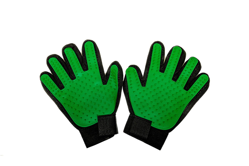 PAIR of Low-Cost Pet Grooming Gloves - Superior Care for Your Furry Friends. Ideal for Grooming, Deshedding, Bathing & Massaging Your Dogs & Cats with Long/Short/Curly Fur – Green - PawsPlanet Australia