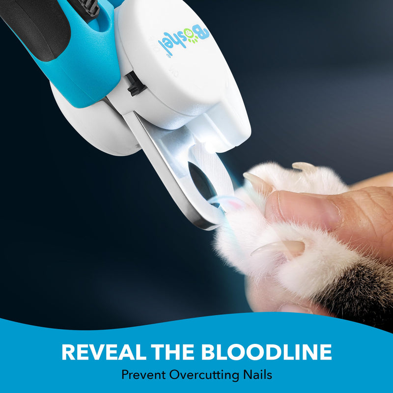Boshel LED Large Dog Nail Clippers with Quick Sensor, Light, and Safety Guard, Pet's Sharp Toenail Cutter and File - PawsPlanet Australia