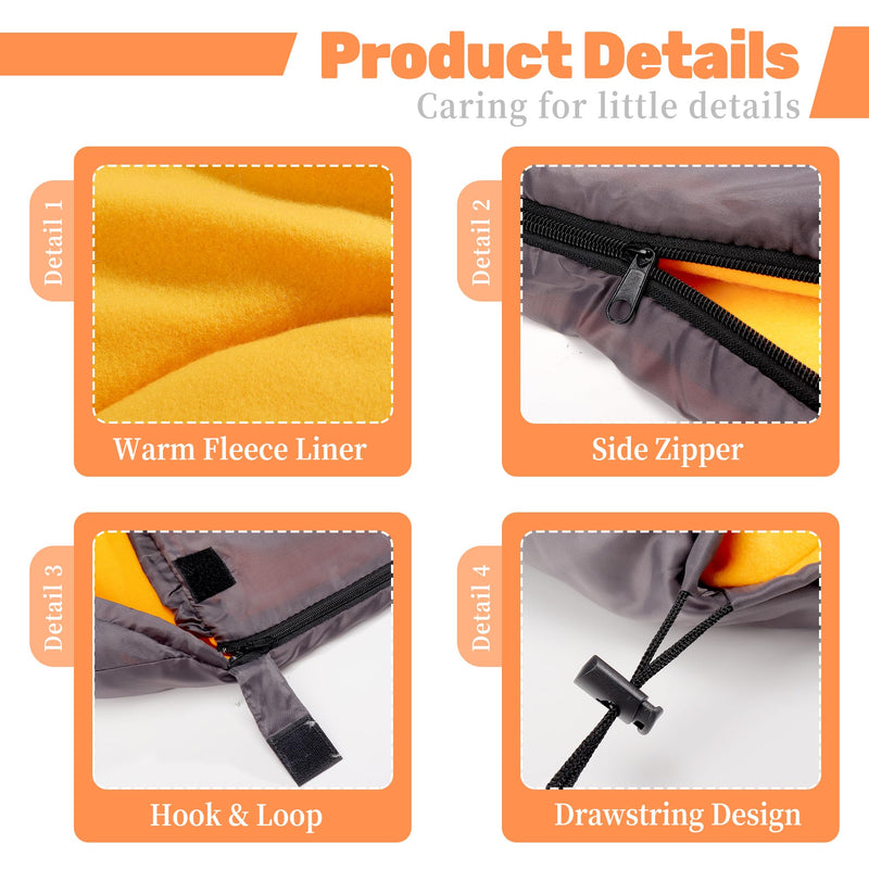Lifeunion Dog Sleeping Bag with Storage Bag Waterproof Warm Packable Dog Bed for Travel Camping Hiking Backpacking (Grey+Orange) Grey+Orange - PawsPlanet Australia