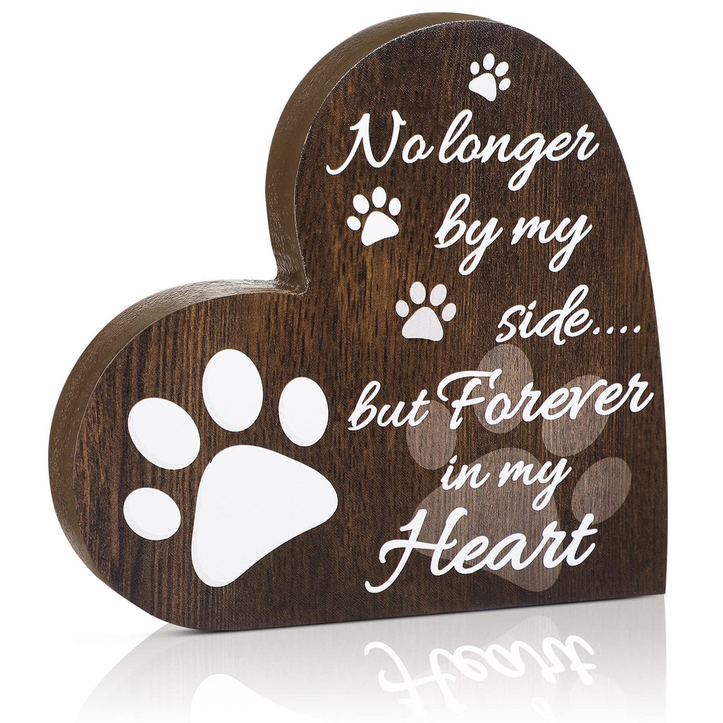 Pet Memorial Gifts, Heart Shaped Dog Memorial Gifts Sympathy Pet Memorial Gifts Dog or Cat Remembrance Gifts with Sympathy Pet Tribute Keepsake Beautiful Bereavement Gift (Dark Brown) Dark Brown