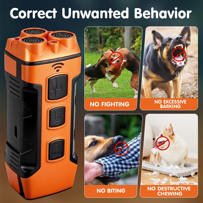 Ultrasonic Dog Bark Deterrent Device, Portable Anti-Barking Tool to Stop Neighbor's Dog Bad Behavior, Indoor & Outdoor Use