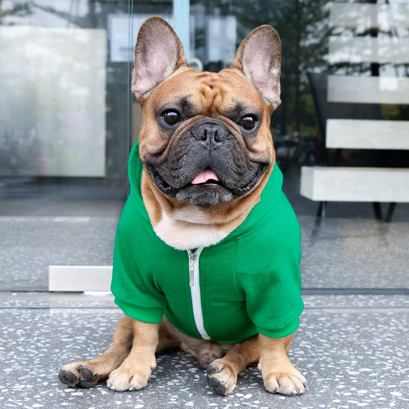 iChoue I am a French Bulldog Clothes Hoodies for Dogs Puppy Frenchie Pug English Boston Terrier Bully Pitbull Sweatshirt Sweater Clothing Cold Weather Winter Coats - Green/Medium Classic Hoodie Green Medium ( 15 - 25 lbs ) - PawsPlanet Australia