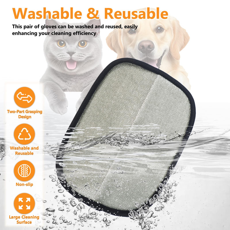 Pet Hair Removal Glove,2 Pcs Newly Upgraded Pet Hair Remover Gloves for Cats & Dogs,Electrostatic Pet Hair Gloves,Reusable Pet Hair Remover Tool For Couch Clothes Carpet Car Seat,9.45 *7.1 in - PawsPlanet Australia