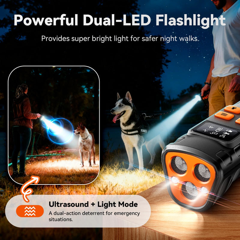 Dog Bark Deterrent Devices?Upgraded Smart Display?,3X Ultrasonic Pet Gentle Anti Barking Device for Dogs,Stop Neighbors Dogs from Barking,Indoor Outdoor Bark Control for Dog Training
