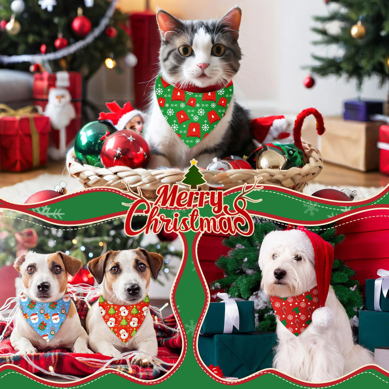 Chunful 60 Pcs Christmas Bandanas for Dogs Xmas Bandanas Bulk with Santa Snowflake Candy Cane Patterns Soft Bibs Adjustable Triangle Doggie Scarf for Small Medium Large Pet (25.6 x 17.7 x 17.7 Inch) Christmas Style 25.6 x 17.7 x 17.7 Inch - PawsPlanet Australia