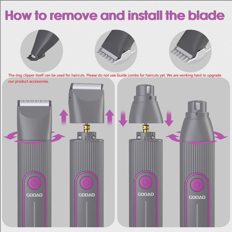 Cat Clippers for Matted Hair, Cat Grooming Kit, Cordless Cat Shaver for Long Hair, Low Noise Paw Trimmer Nail Grinder, Cat Hair Trimmer for Grooming,Quiet Pet Clippers Tools for Cats Dogs - PawsPlanet Australia