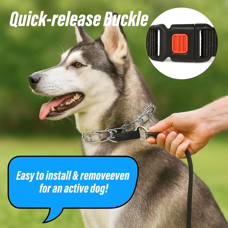 Heavy-Duty Prong Collar for Large Dogs – Adjustable No-Pull Metal Dog Collar with Quick Release Buckle, Pinch Collar for Medium to Large Breeds (L, 20"-21.6") - PawsPlanet Australia