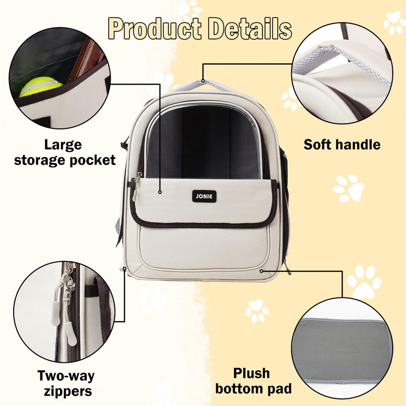 Cat Backpack Carrier for Large Cats up to 15lbs Pet Travel Backpack with Transparent Window Mesh Ventilated Portable Dog Cat Bag for Outdoor Hiking Mochila para Gatos transportadora mascota (Yellow) Yellow - PawsPlanet Australia