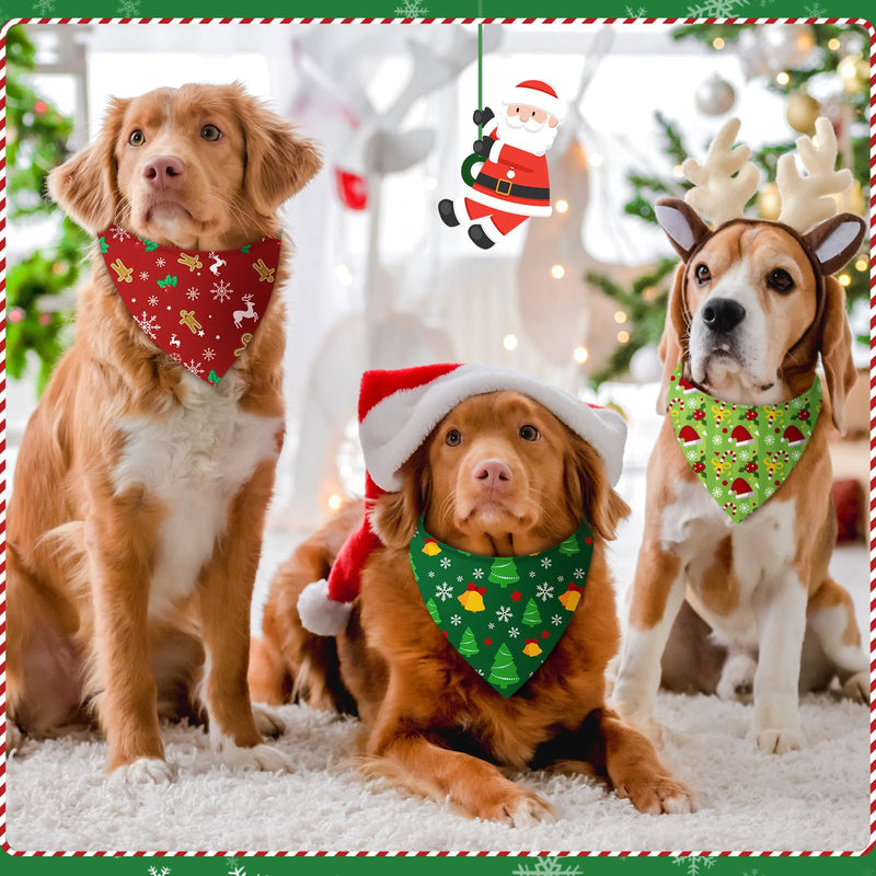 Chunful 60 Pcs Christmas Bandanas for Dogs Xmas Bandanas Bulk with Santa Snowflake Candy Cane Patterns Soft Bibs Adjustable Triangle Doggie Scarf for Small Medium Large Pet (25.6 x 17.7 x 17.7 Inch) Christmas Style 25.6 x 17.7 x 17.7 Inch - PawsPlanet Australia