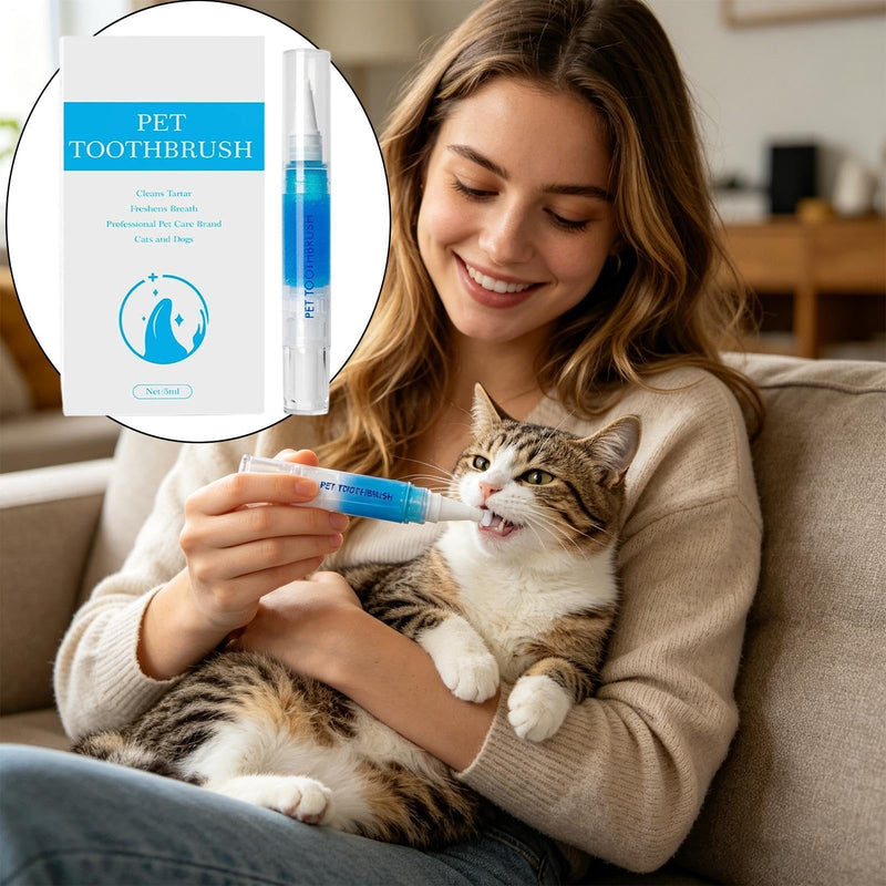 '-Toothbrush pen, tooth stain remover for dogs, cleaning pen for dog teeth, 5 ml breath freshener for pets, gum care pens for cats and kittens, additive for removing stains