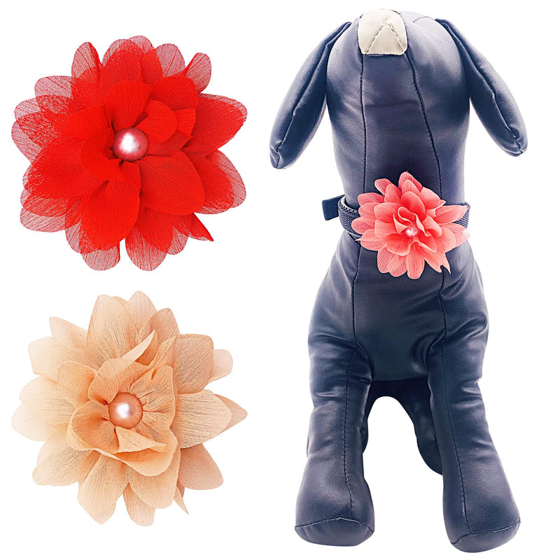 PET SHOW 4pcs Dog Flowers Collar Charms Slides Attachment Accessories For Small Medium Large Dogs Cat Puppy Bows Grooming Supplies… A 3" - PawsPlanet Australia