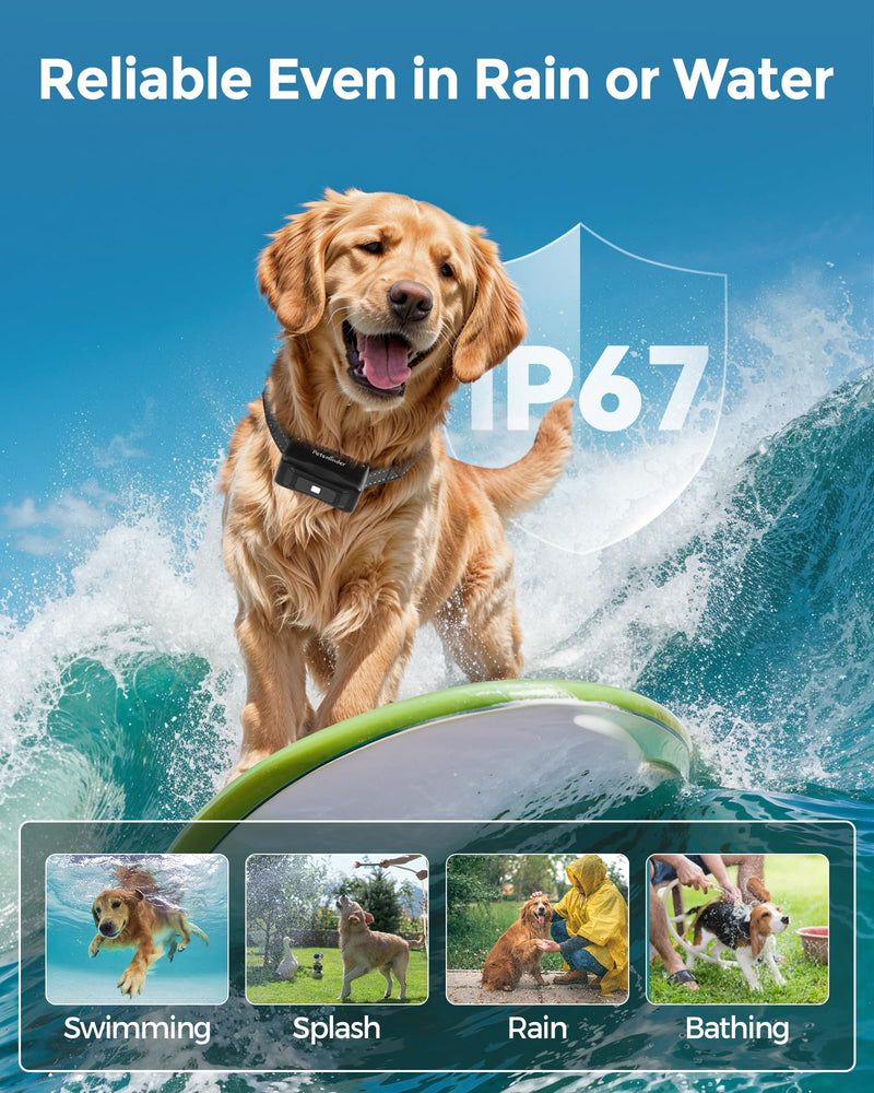 Dog Shock Collar, 4000FT Rechargeable Dog Training Collar with Remote IP67 Waterproof, Adjustable Beep/Vibration/Shock Modes, 5 Training Modes for All Breeds, Sizes (10-150lbs) for 1 dog - PawsPlanet Australia