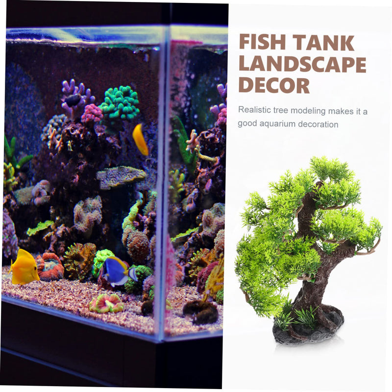 Landscaping Tree Fish Tank Decorations Aquarium Tree Fish Tank Fake Tree Fish Tank Ornament Fake Bonsai Tree Fish Tank Decorative Tree Greenery Green Tree Plant Resin - PawsPlanet Australia