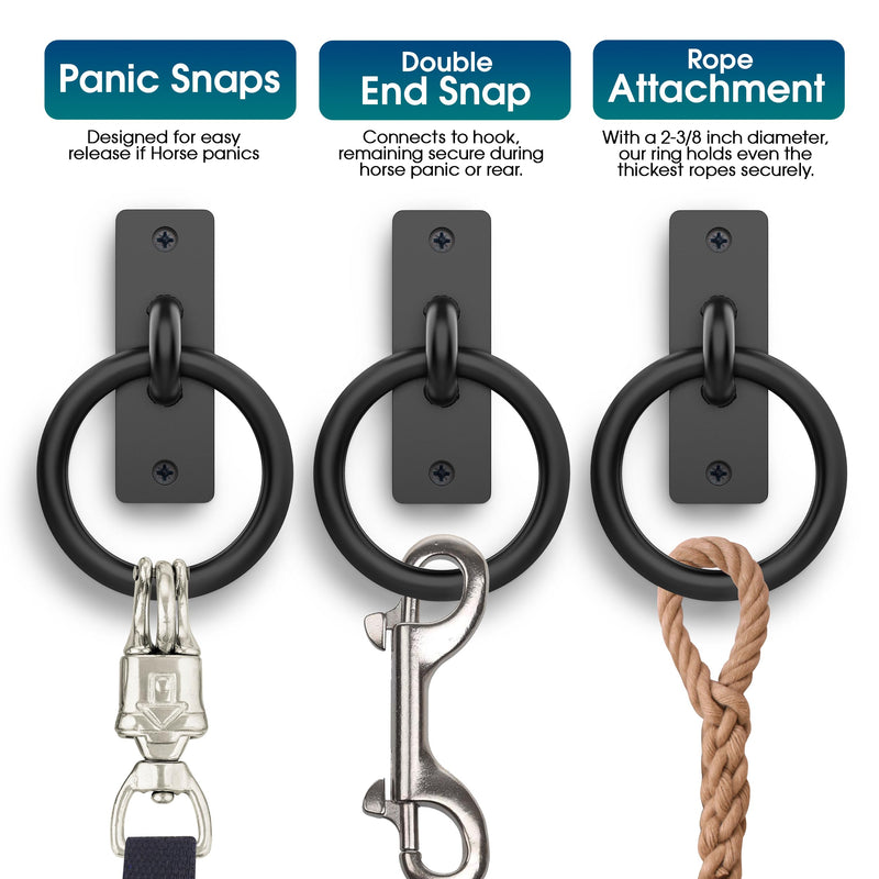 Horse Tie Ring - 2-3/8" inches Heavy-Duty Solid Steel Cross Tie Ring for Horses, Multi-Purpose Tie Down Horse Barn Supplies, Made in USA. - PawsPlanet Australia