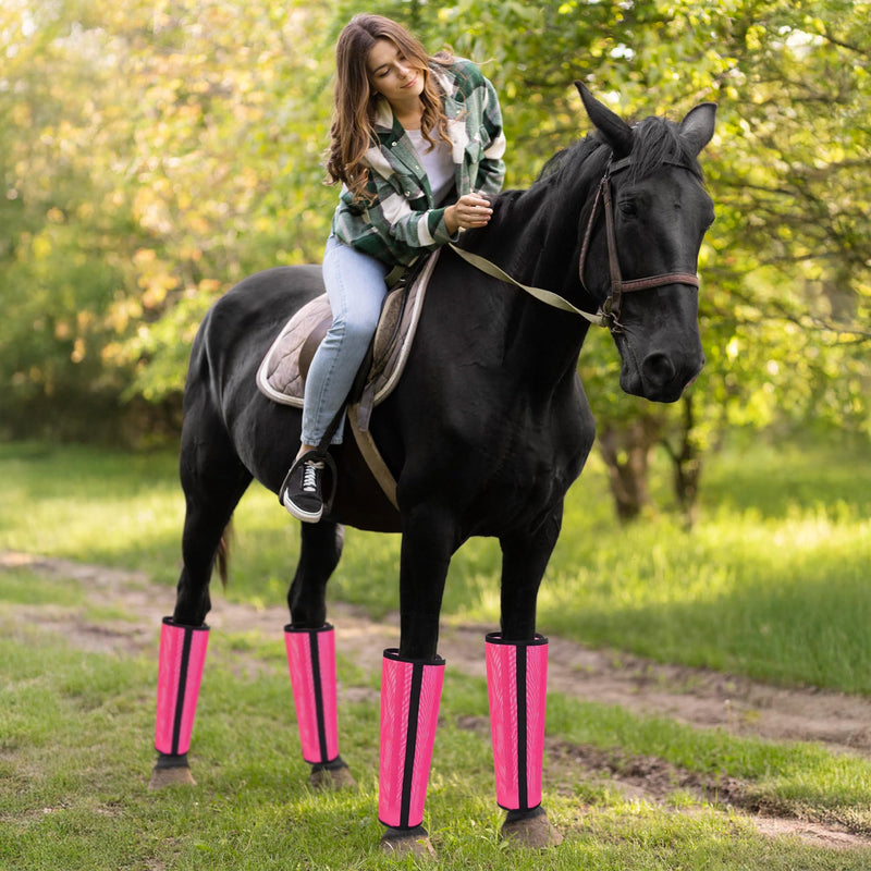 Mesh Horse Fly Boots Pink - PawsPlanet Australia