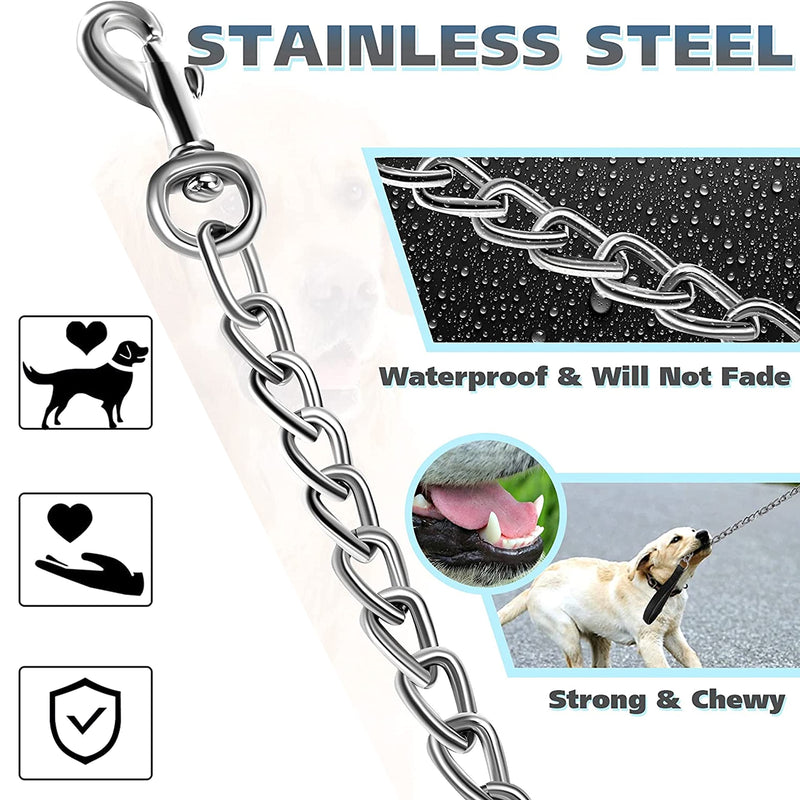 MOZETO Dog Collar Safety Clip, Stainless Steel Heavy Backup for Prong Collar, Dog Harness Collar Leash Connector (7 inches) 7 inches - PawsPlanet Australia