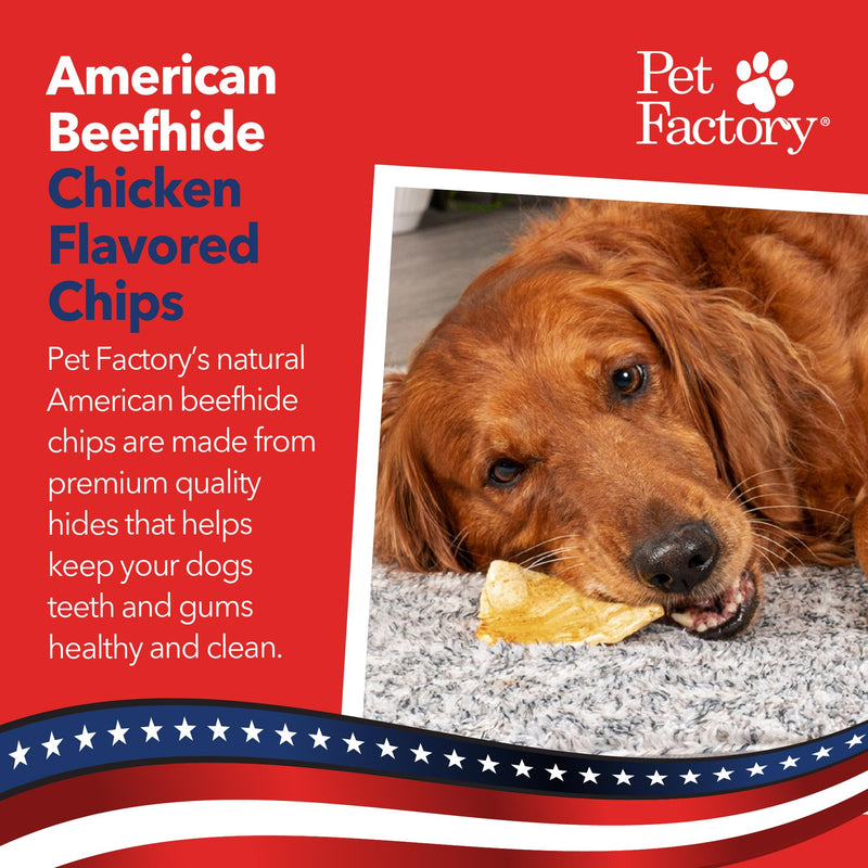 Pet Factory American Beefhide Chips Dog Chew Treats - Chicken Flavor, 32 oz