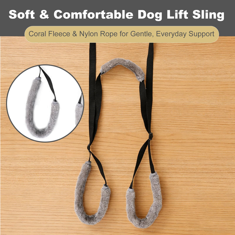 NIIIYTYB Sling for Dogs Back Legs Rear Support Harness for Paralyzed or Handicapped Pets Assistance Lift Slings for Hind Leg Mobility Small Dog Handicap Supplies for Joint Injuries and Stability Black