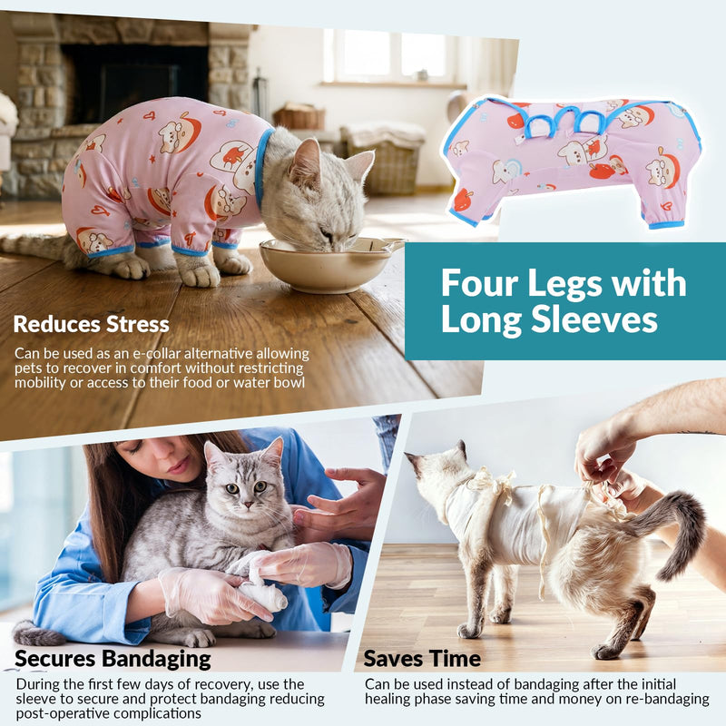 ROZKITCH Surgery Suit for Cats Female After Spayed, Breathable Cat Spay Recovery Suit for Belly Abdominal Wounds Anti-Licking Stops Wound Licking After Surgery, Purple M M(Back Length:11")