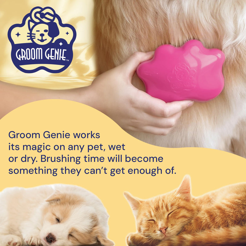 Large 5" Dog Pet Hair Massaging Brush Grooming Tool for Cats Dogs Long or Short Hair Raspberry Pink