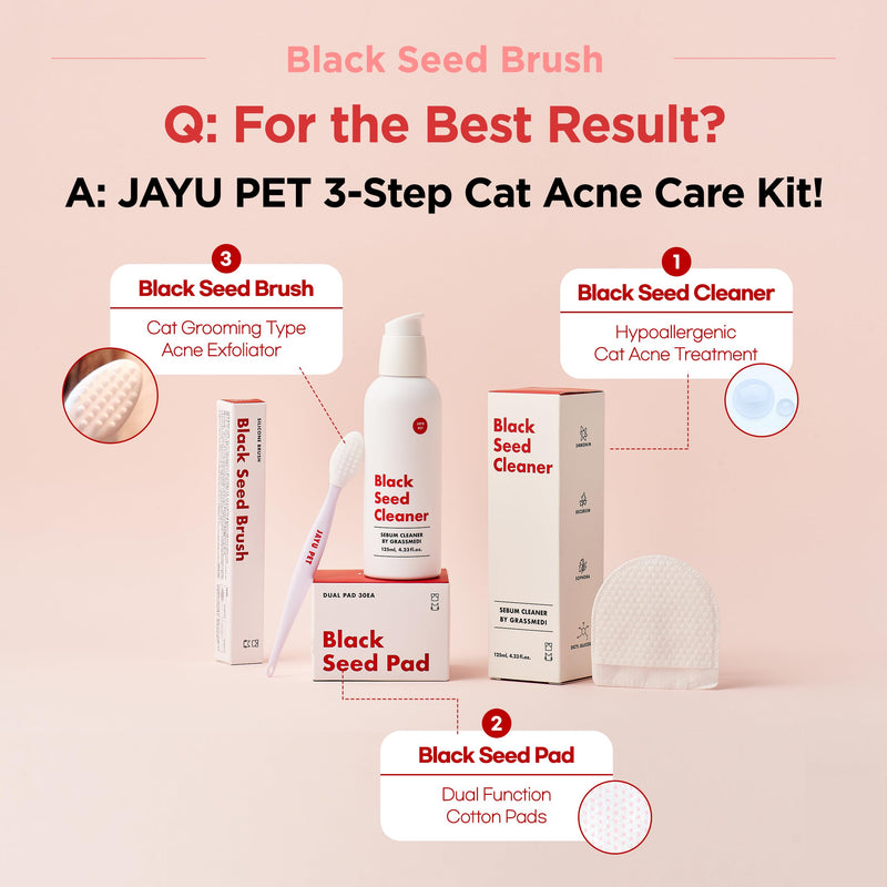 JAYU PET Black Seed Brush - Cat Grooming and Exfoliating Double-Sided Brush for Acne and Chin Treatment (3PCS) 3ea - PawsPlanet Australia