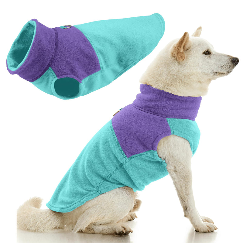 Gooby Fleece Vest Two Tone - Turquoise, X-Large - Soft Fleece Vest with Durable and Convenient Metal Leash Ring - Stylish Two Tone Dog Sweater - Dog Clothes for Small Dog and Medium Dog X-Large (Around 23-lb) Turquoise Two Tone