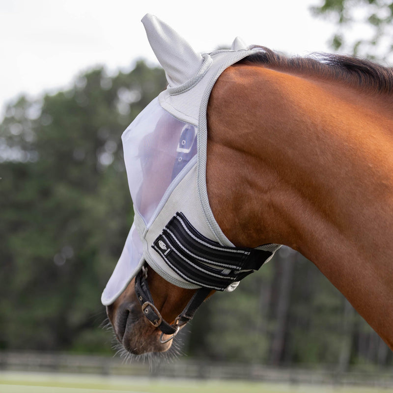 Equinavia Algard Soft Mesh Long Nose Fly Mask - Silver - Horse