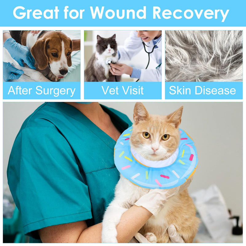 Cat Cone Collar Adjustable Cat Recovery Collar Soft Cone Cute Cats Collars After Surgery Kitten Recovery Cones to Stop Licking Pet Elizabethan Collars for Cats Kittens and Puppies（Blue） blue