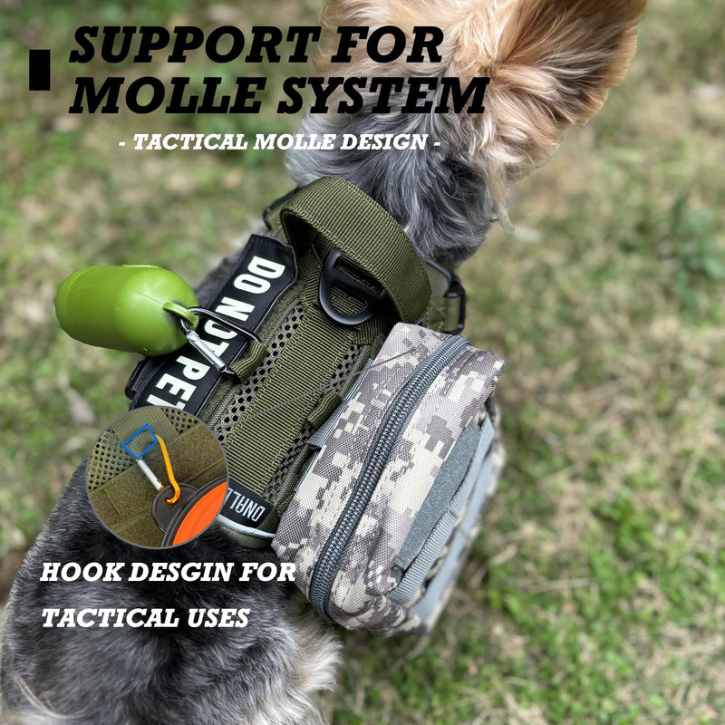 Tactical Dog and Cat Harness for XS and Small Puppy, Air Pet Vest No Pull with Reflective Do Not Pet Patches, Breathable Dog Molle Vests for Training Walking Hunting Green S - PawsPlanet Australia