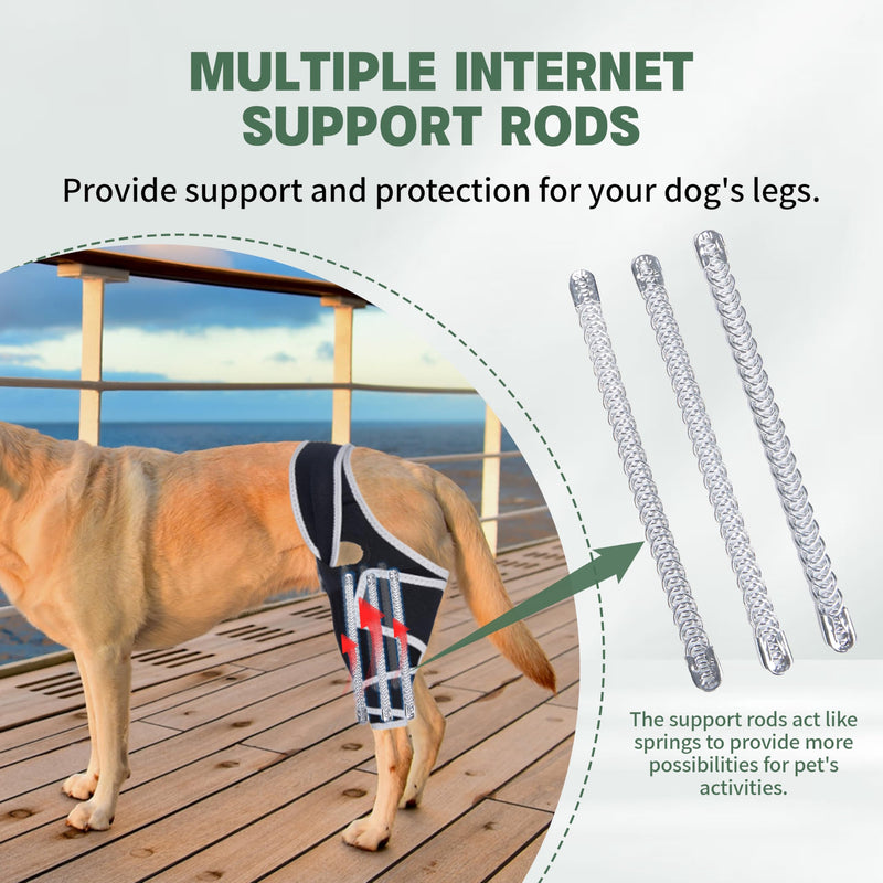 Dog Knee Brace for Torn Acl Hind Leg with Metal Stabilizer- Keeps The Joint Warm and Stable, Adjustable Dog Hind Leg Brace for Small to Large Dog,Size S. Size S
