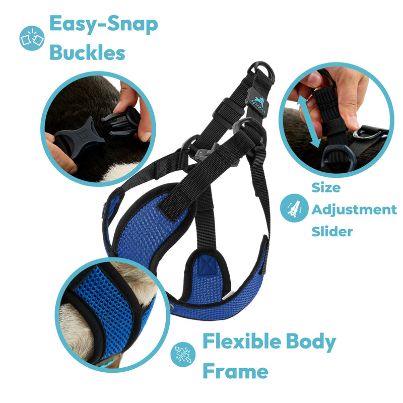 Gooby Comfort X Step in Lite Dog Harness - Choke Free, Escape Free with Light Breathable Mesh - Step in Dog Harness for Small Dogs Only - Quick Release Buckle, Metal D-Rings - Pink, Medium Medium (16-20") - PawsPlanet Australia