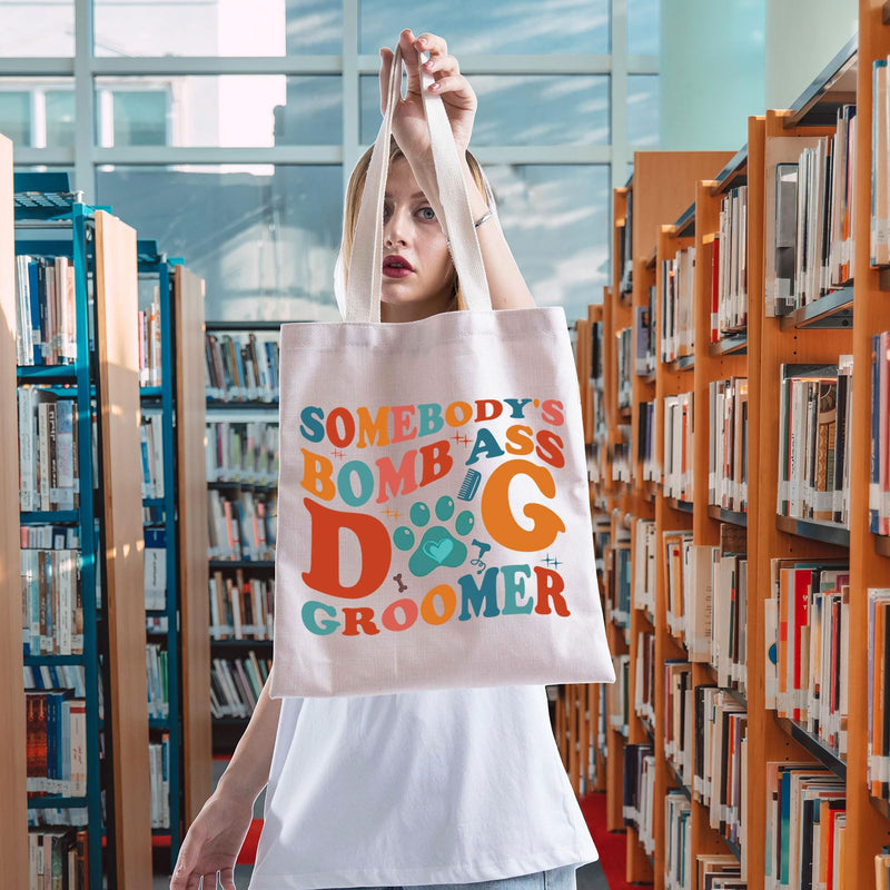 FOTAP Dog Groomer Gift Pet Groomer Tote Bag Somebody's Bomb As Dog Groomer Shoulder Bag Dog Stylist Gift Appreciation Gift Dog Groomer Tote - PawsPlanet Australia