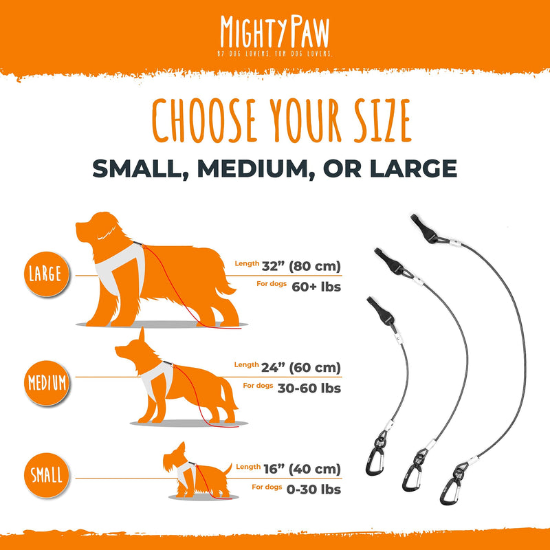 Mighty Paw Dog Seat Belt Vehicle - Chew-Proof Dog Belt - Great for Teething Puppies - Latch Bar Attachment Like Child's Car Seat - Aviation Aluminum Carabiner - Strong Enough for Climbers - 850+ LB Large Black - PawsPlanet Australia
