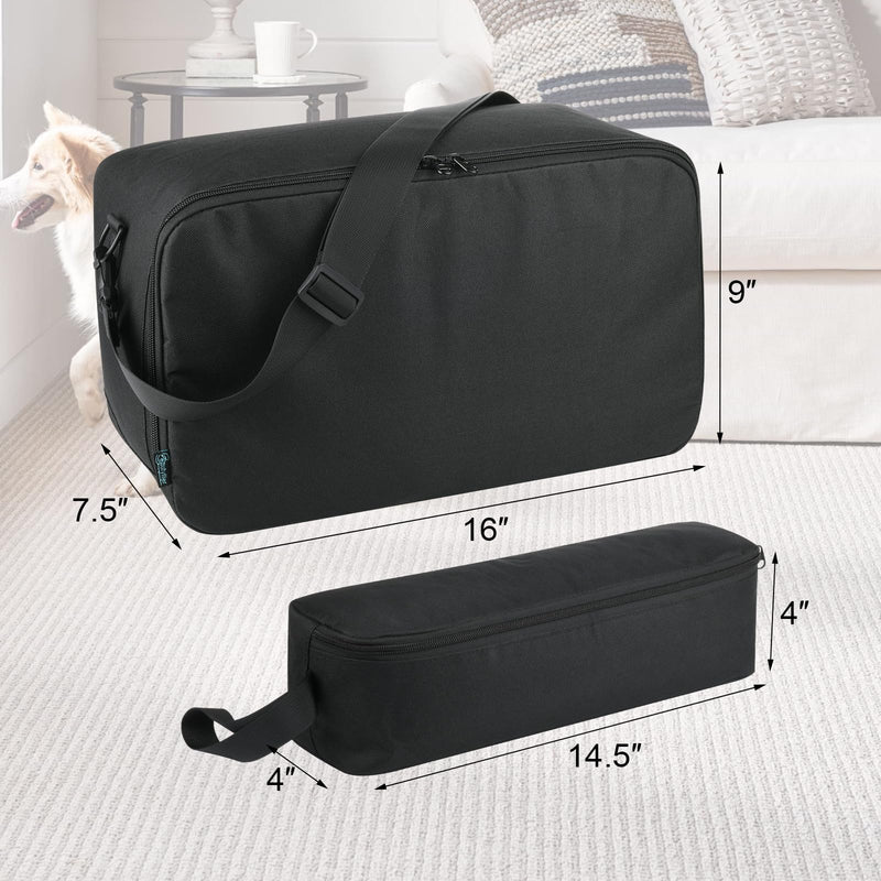 Beautyflier Pet Grooming Supplies Organizer, Protective Tote Bag Case for Pet Grooming Kit & Vacuum Suction Dogs Cats Hair, Travel Pouch Bag for Pet Dog Grooming Vacuum Kit, Bag Only (Black) Black - PawsPlanet Australia