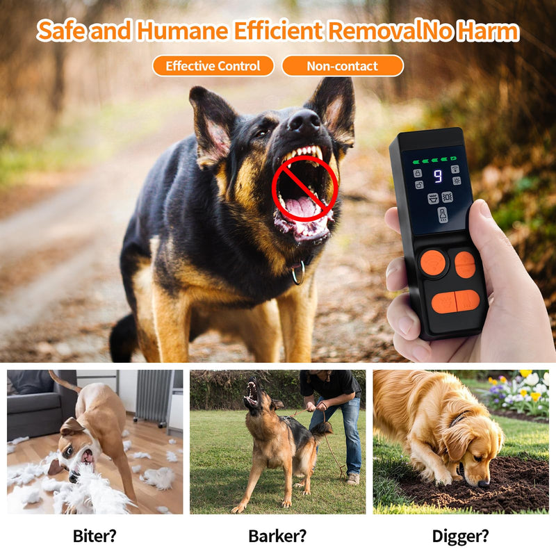 Dog Bark Deterrent Device, 4X Ultrasonic Dog Repeller with Powerful Flashlight, Human & Pet Safe, Effective Training & Deterrent Aid for Indoor/Outdoor Use