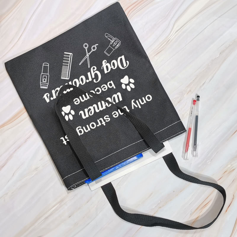 MBMSO Dog Groomer Tote Bag Pet Groomer Gifts Dog Groomer Thank You Gift Shopping Bag Dog Salon Gifts Dog Grooming Gifts Dog Groomer TB-black - PawsPlanet Australia