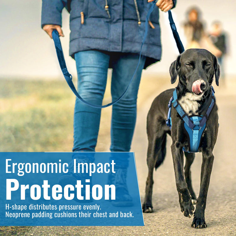 No-Pull Dog Harness with Handle - Escape Proof, Anti-Pulling, Grip Control, Multi-Angle Reflective for Safe Walks & Training, Easy On & Off, Metal Buckle–Pet Harness, Medium/Large Dogs- H4- Orange L:Neck19.7"~27.6",Chest24.8"-33.5" - PawsPlanet Australia
