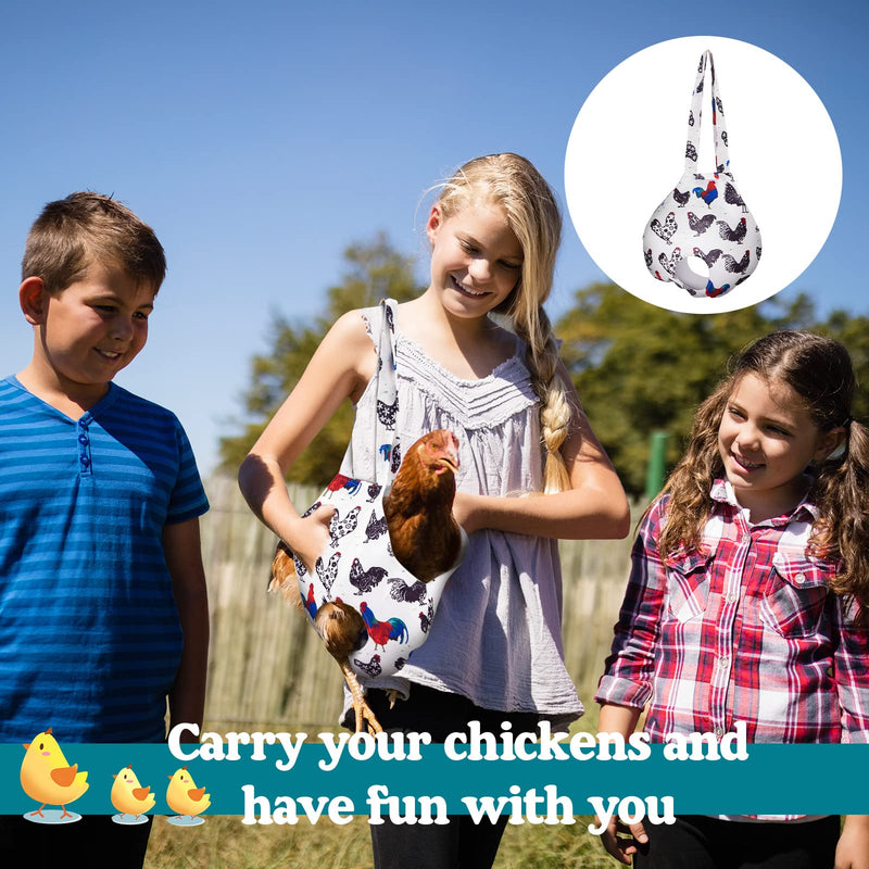 Paterr 2 Pack Chicken Holder Bag, Chicken Carrier Sling Catching Hand Bag Hen Sling with Handle Farm Supplies for Hen Rooster Transport Traveling Hiking Driving(13.5 x 13.5 Inch) White 13.5 x 13.5 Inch - PawsPlanet Australia