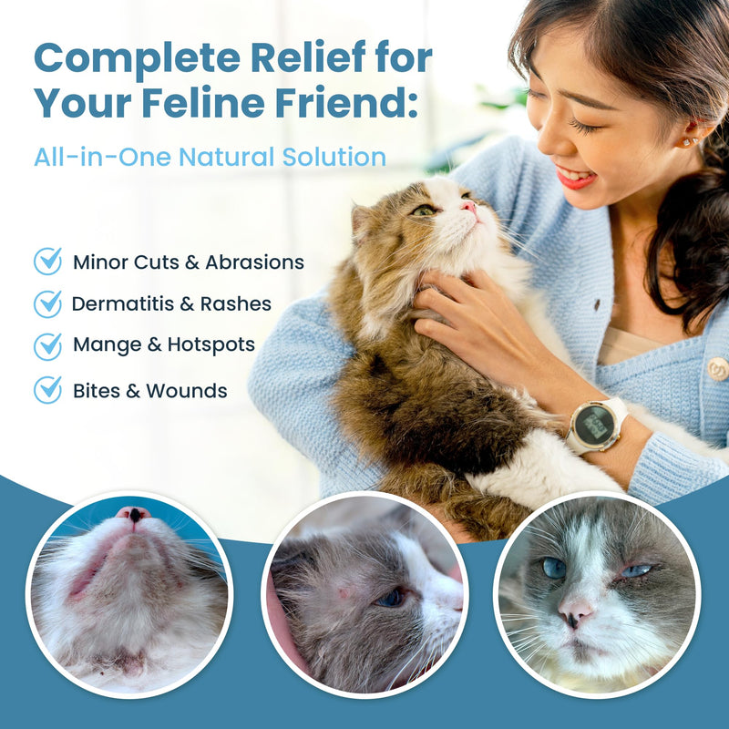 Cat Paw Balm Cat Cream 8 oz: Hot Spot Treatment for Cats Dermatitis, Mange Treatment, Cat Itchy Skin Relief for Dry Skin, Pet Wound Care, Natural Allergy Relief with Manuka Honey, Aloe Vera, Vitamin E 8 Ounces - PawsPlanet Australia